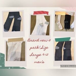 Brand New! Men's 5 Pack Socks - Black, Cream and White